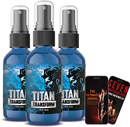 TitanTransform natural male vitality spray, three bottles